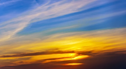 Naklejka na ściany i meble colorful sunset sky background at the view point