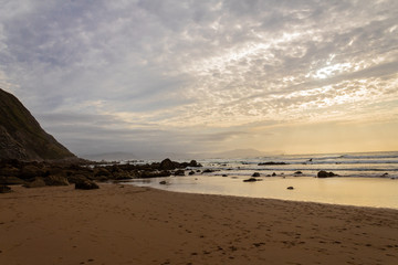 Fototapeta na wymiar a sunset on Barrika beach in Biscay