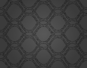 Seamless vector ornament. Modern background. Geometric modern dotted black pattern