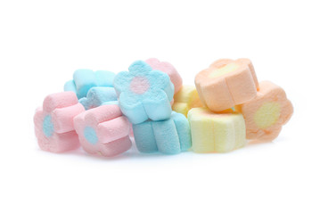 Marshmallows isolated on white background