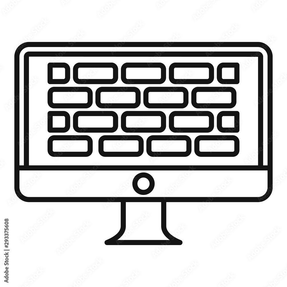 Poster firewall monitor icon. outline firewall monitor vector icon for web design isolated on white backgro