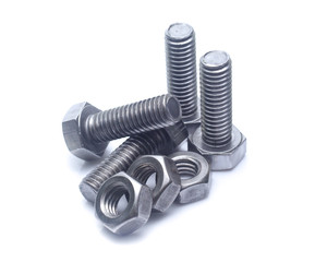 bolt and nut isolated on white background