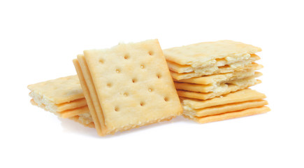 Cracker isolated on over white background