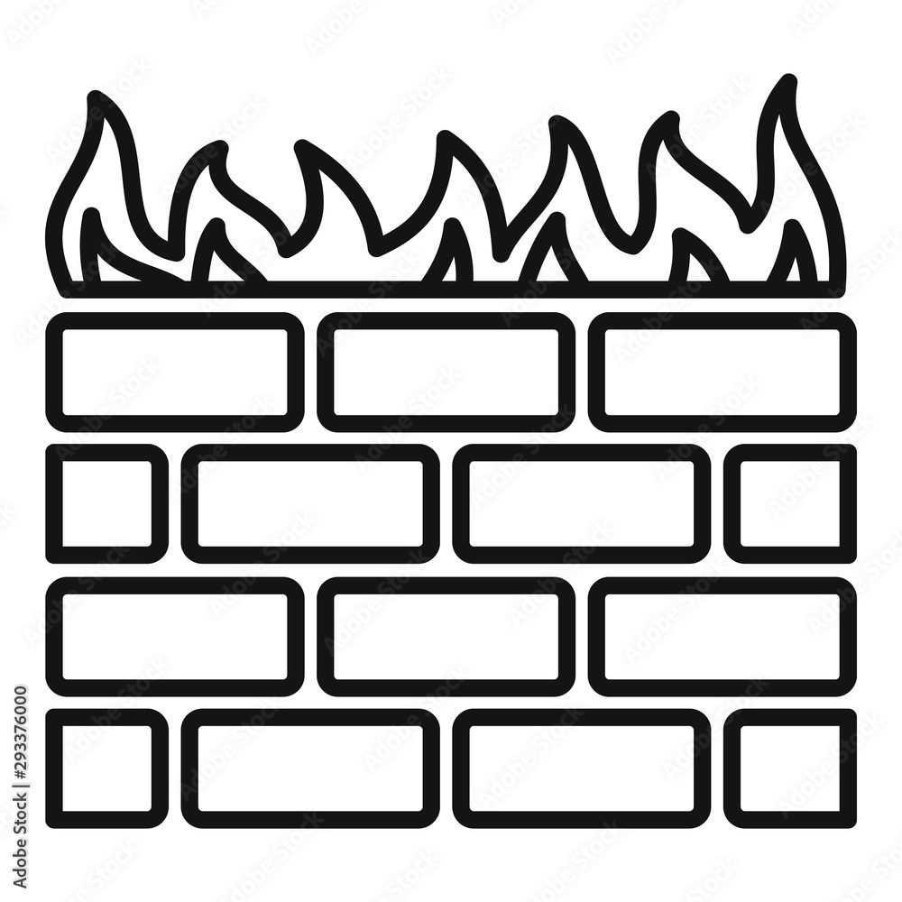 Poster computer firewall icon. outline computer firewall vector icon for web design isolated on white backg
