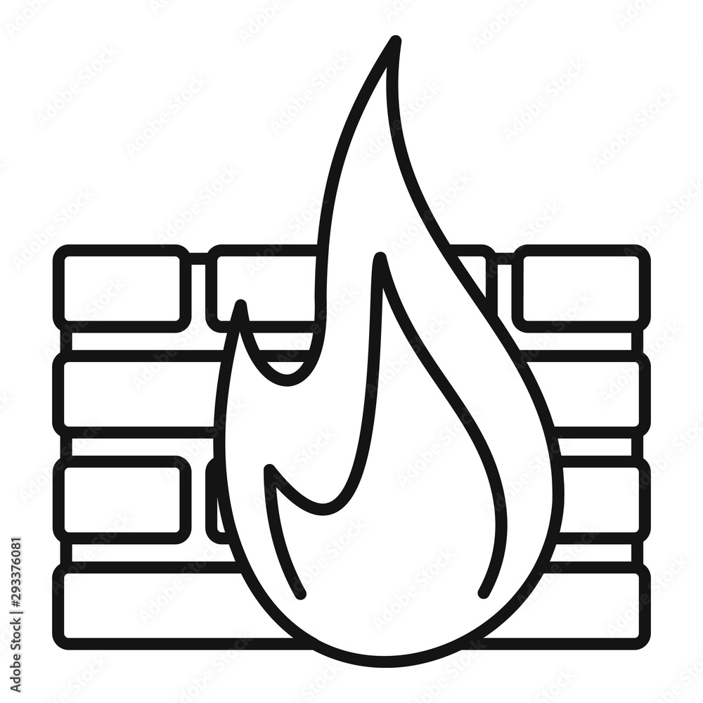 Poster black firewall icon. outline black firewall vector icon for web design isolated on white background