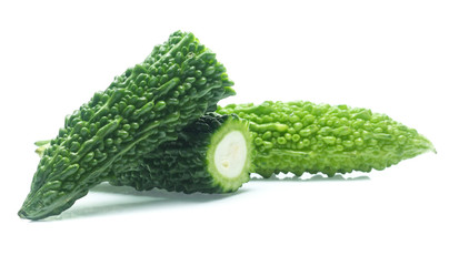 Bitter gourd on white background