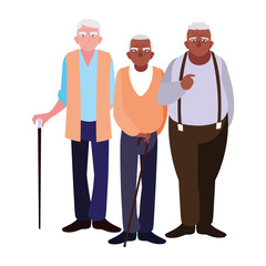 Grandfathers cartoons vector design icon