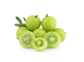 Indian gooseberry isolated on white background.