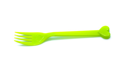 plastic  fork, spoon isolated on white backgruond
