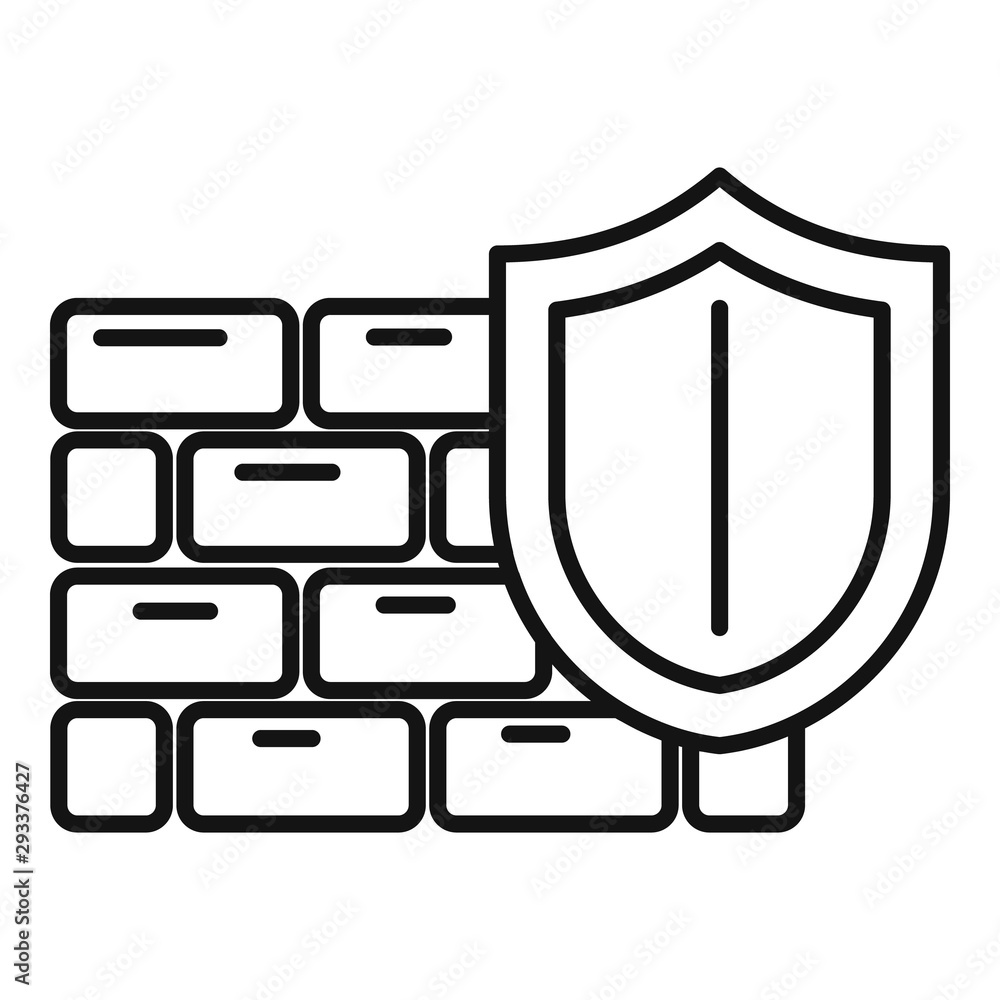 Poster shield firewall icon. outline shield firewall vector icon for web design isolated on white backgroun