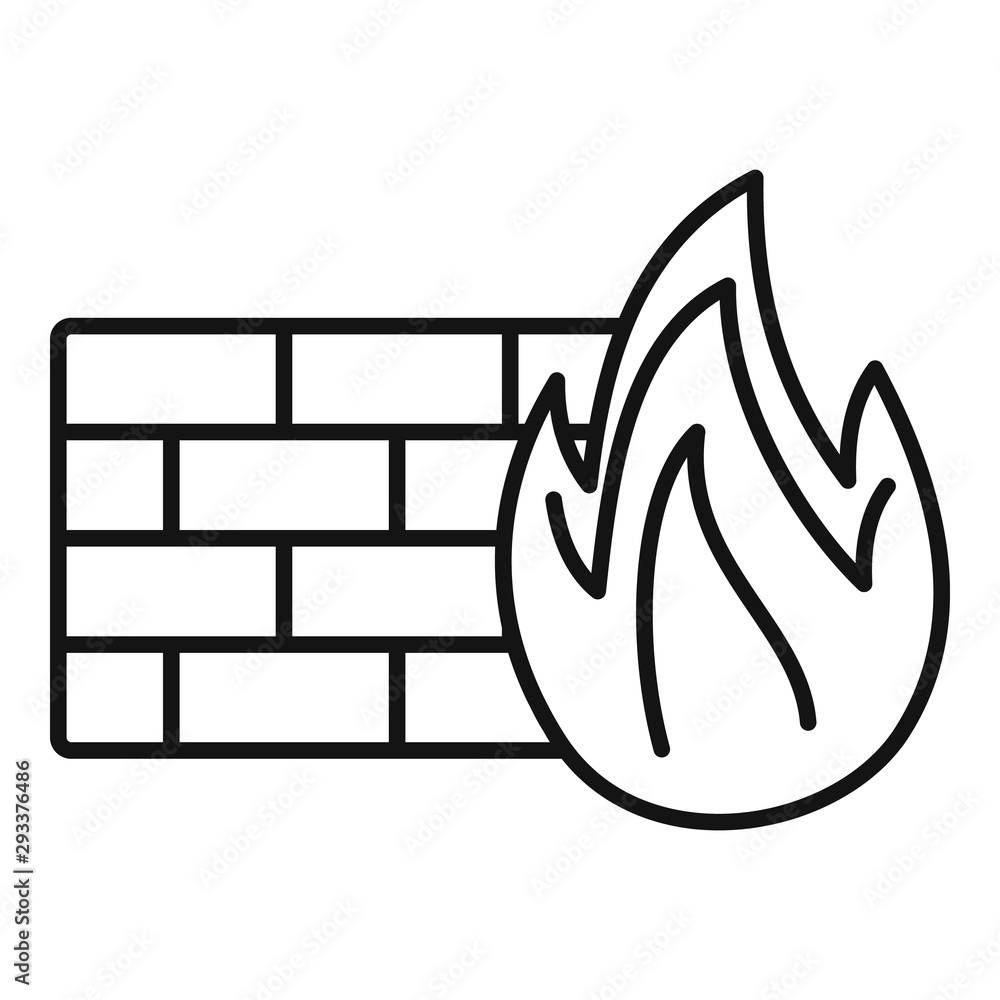 Poster security firewall icon. outline security firewall vector icon for web design isolated on white backg