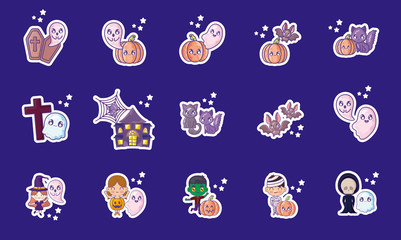 bundle halloween with set icons
