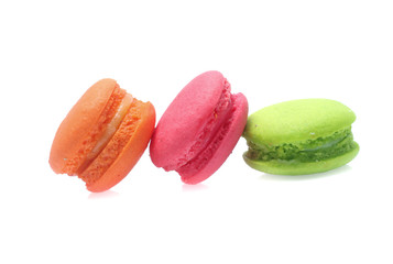 Colorful  macaron isolated on white background