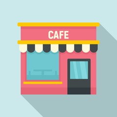 Cafe street shop icon. Flat illustration of cafe street shop vector icon for web design