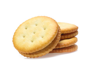 Sandwich biscuits cracker isolated on white background