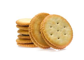Sandwich biscuits cracker isolated on white background