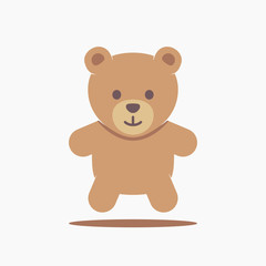 Funny Toy Bear Embrace Logo design vector template