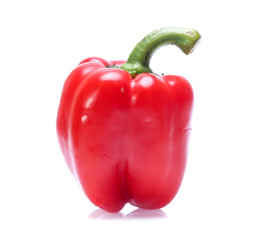 Red sweet pepper isolated on a white background