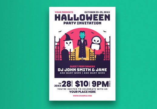 Cute Halloween Party Flyer Template