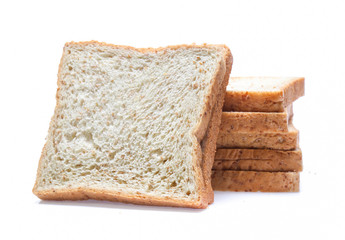 sliced bread isolated on white background