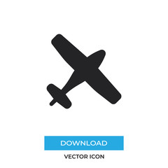 Airplane vector icon, simple sign for web site and mobile app.