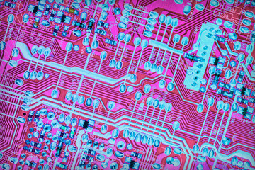 Circuit Board Detail Multicolored Vignette Background
