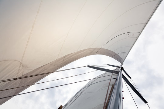 Sailing boat sails background