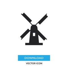 Netherlands windmill vector icon, simple sign for web site and mobile app.