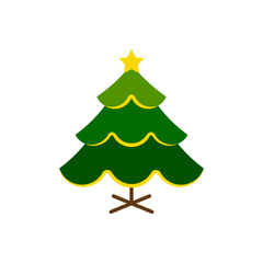 Fototapeta premium Christmas Tree new year winter flat vector icon