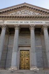 The Congress of Deputies built in 1850 (Congreso de los Diputados). Here meets the lower house of the Cortes Generales, Spain's legislative branch.