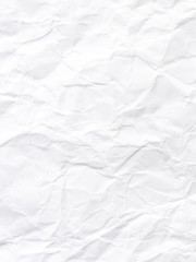 white crumpled paper texture background.