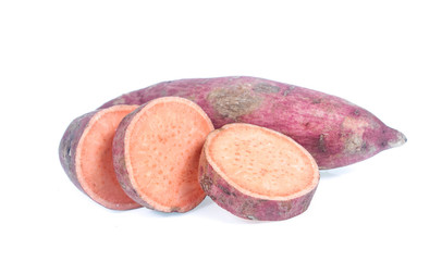 sweet potatoes isolated on white background