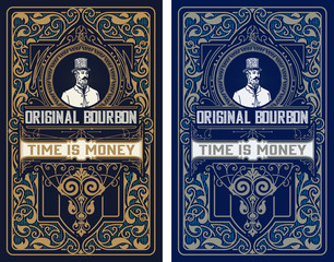 Western label for whiskey or other products.