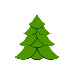 Christmas Tree new year winter flat vector icon