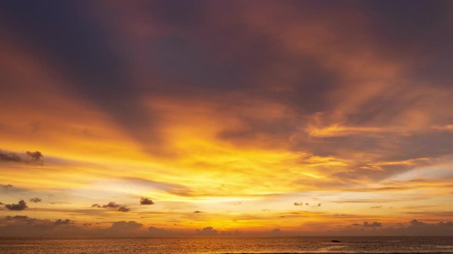 Time lapse video amazing Scene of Colorful sunset with Moving clouds background in nature and travel concept