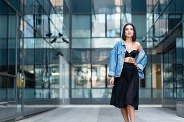 Portrait of young fashionable woman