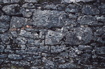 Wall of textured rough boulders