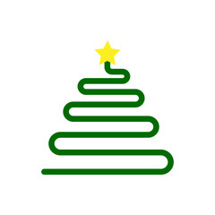 Christmas Tree new year winter flat vector icon