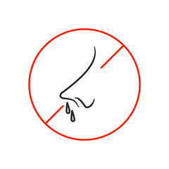 Stop flu thin line icon. Isolated on white background. 