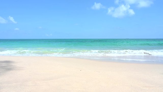 amazing the beach tropical andaman, phuket, thailand on sandy shore. Beautiful Summer holiday. Natural,4K footage