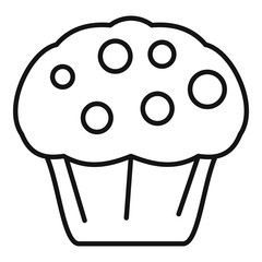 Homemade cupcake icon. Outline homemade cupcake vector icon for web design isolated on white background