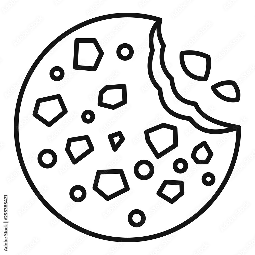 Aufkleber chocolate cookie icon. outline chocolate cookie vector icon for web design isolated on white backgro