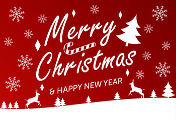 Merry Christmas and Happy new year Everyone, Vintage Background With Typography and Elements