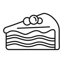 Piece cake icon. Outline piece cake vector icon for web design isolated on white background