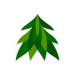 Christmas Tree new year winter flat vector icon
