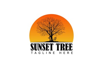 Obraz premium dry tree logo template