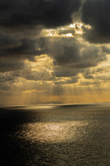 Obraz premium a beautiful sunset at Cabo Machichaco, in Biscay