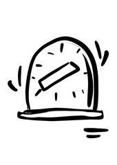 Kitchen timer icon. Outline for web design isolated on white background