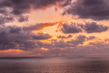 a beautiful sunset at Cabo Machichaco, in Biscay
