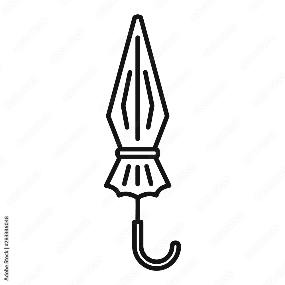 Poster closed umbrella icon. outline closed umbrella vector icon for web design isolated on white backgroun